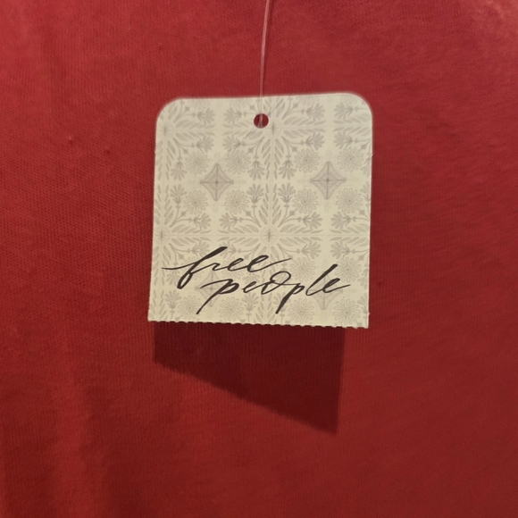 Free People Deep V Coral Oversized Tank Top‎ Size Medium NWT - Picture 4 of 10